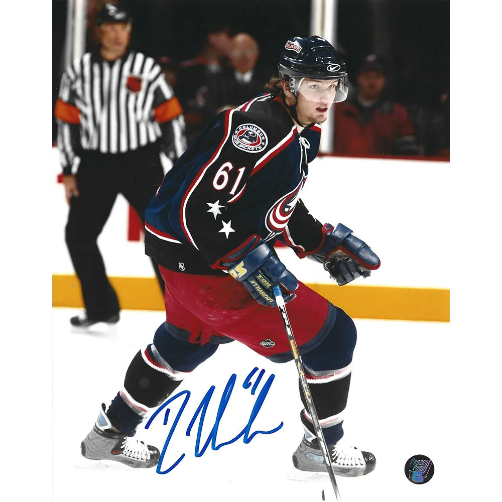 Rick Nash Autographed Columbus Blue Jackets 8X10 Photo (w/referee)