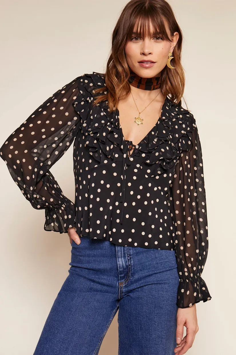 Rixo Lasca Top - Bohemia Spot Black