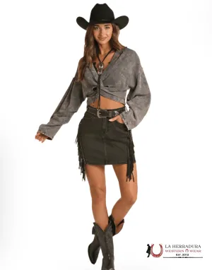 Rock&Roll Black Fringe Skirt