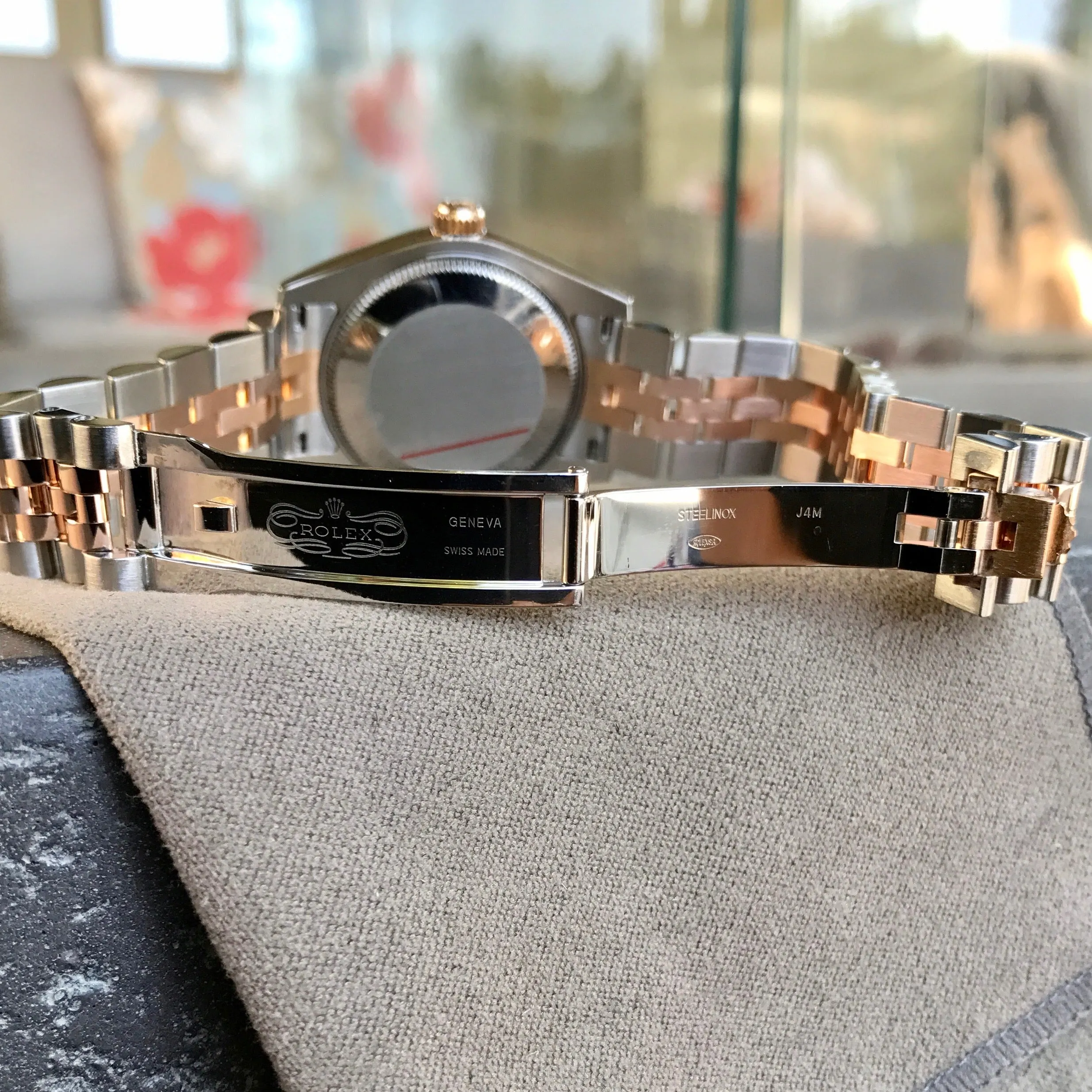 Rolex Datejust 178271 MOP Diamond Dial Midsize Steel Rose Gold Wristwatch Box Papers
