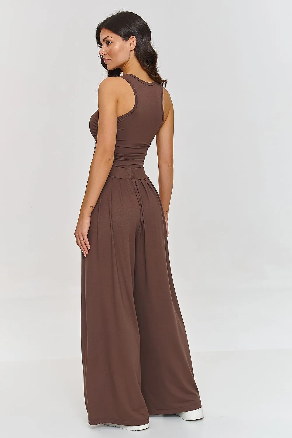 Ruche-Embellished Fitted Top Set