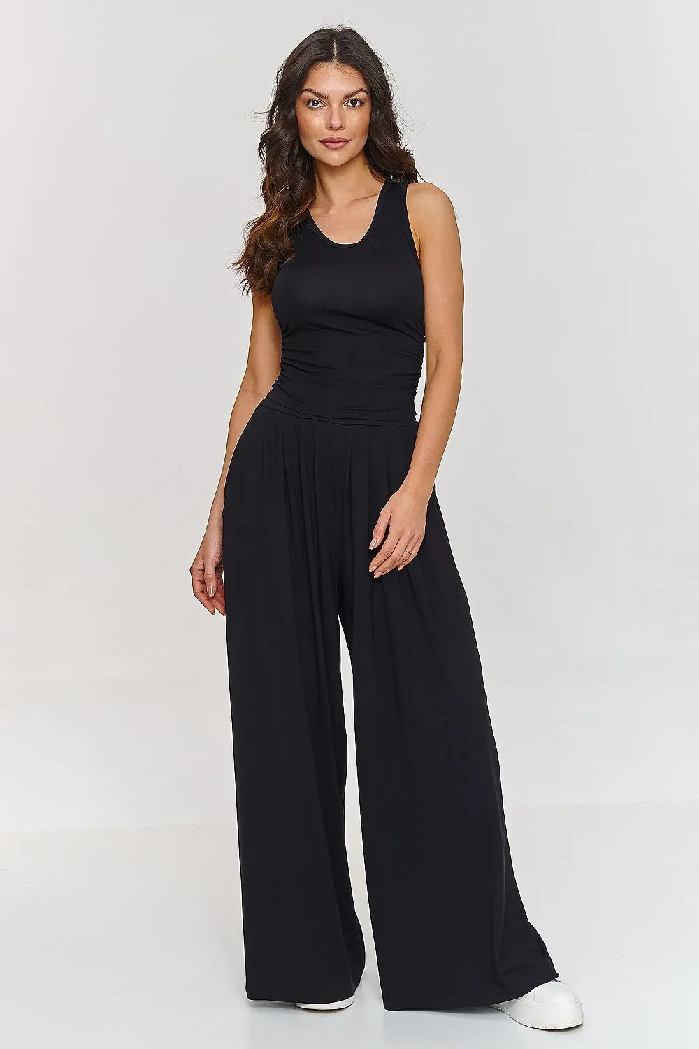 Ruche-Embellished Fitted Top Set