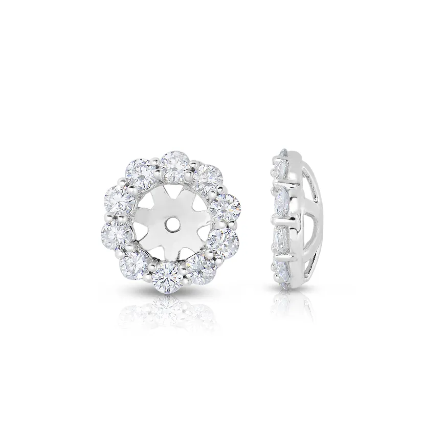 Sabel Collection 14K White Gold Round Diamond Earring Jackets
