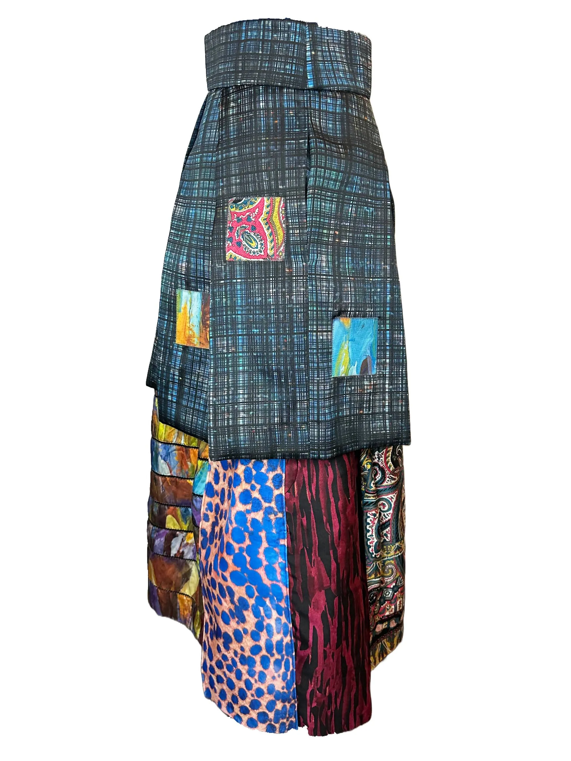 Satin Patchwork Skirt