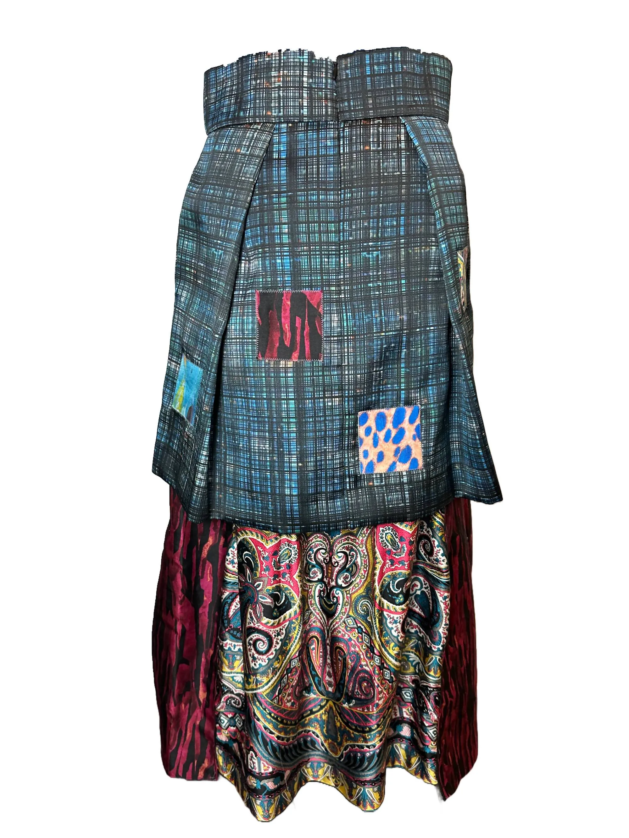 Satin Patchwork Skirt
