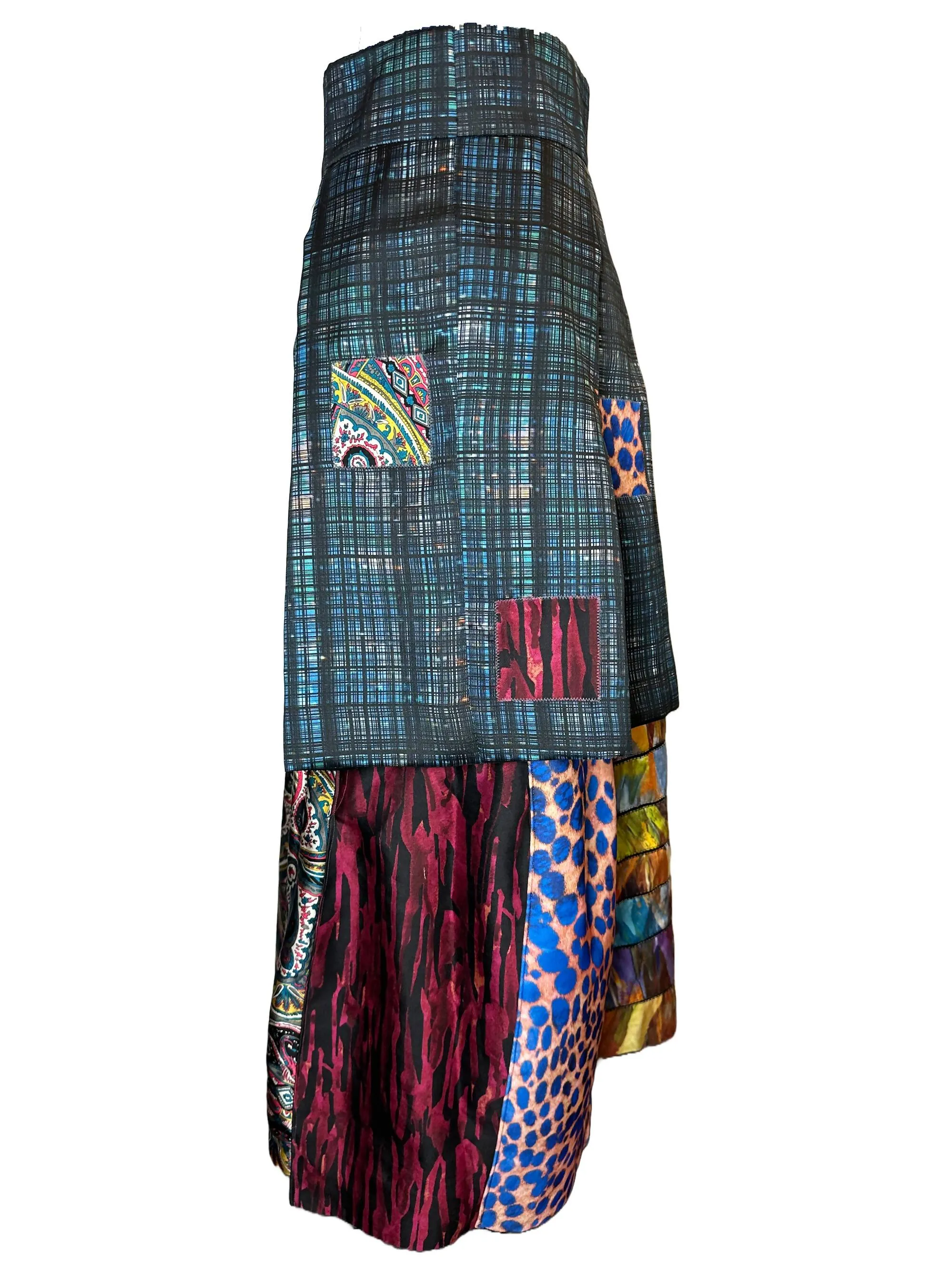 Satin Patchwork Skirt