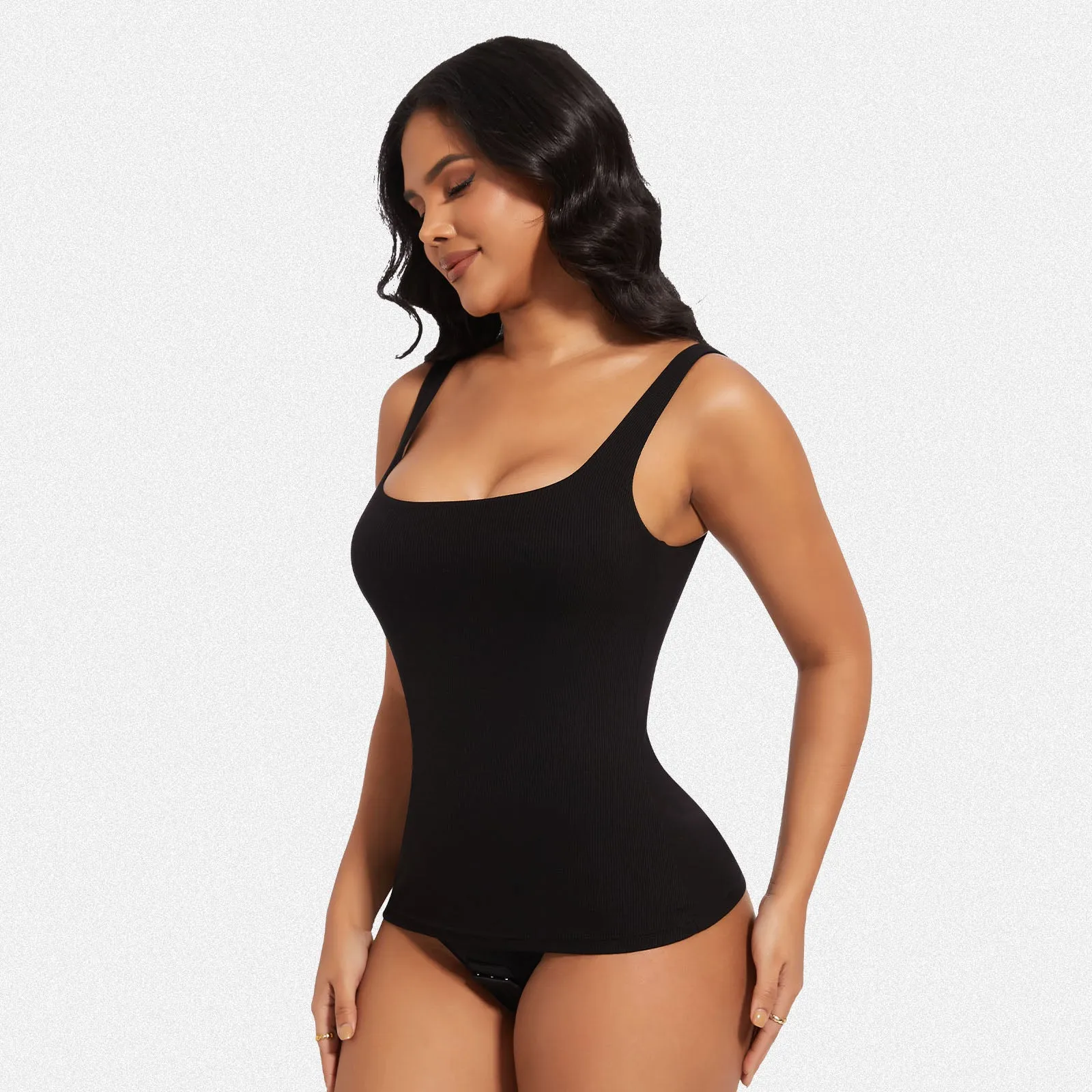 Shaperin Built-In Shapewear Bodysuit 3-In-1 Square Neck Top