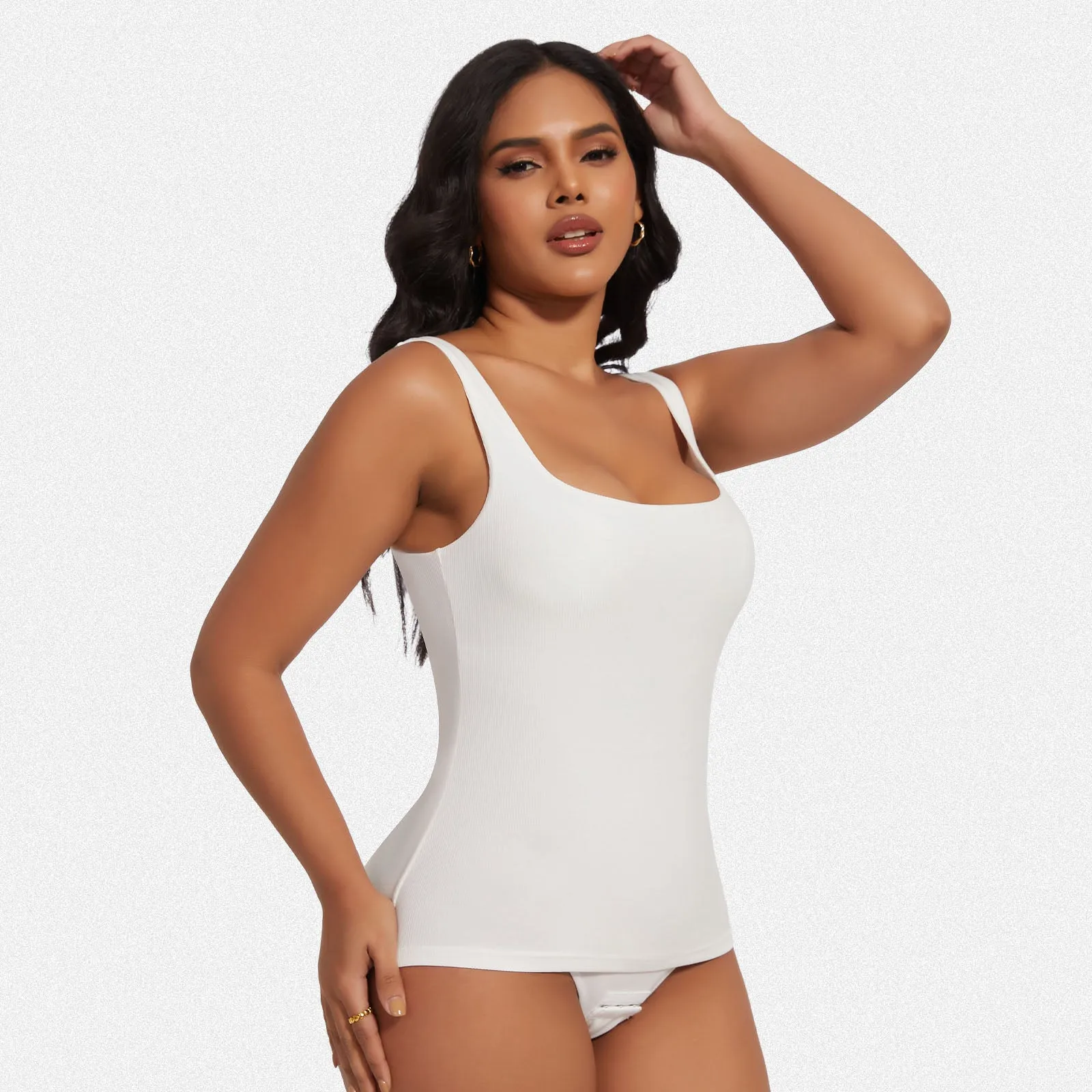 Shaperin Built-In Shapewear Bodysuit 3-In-1 Square Neck Top