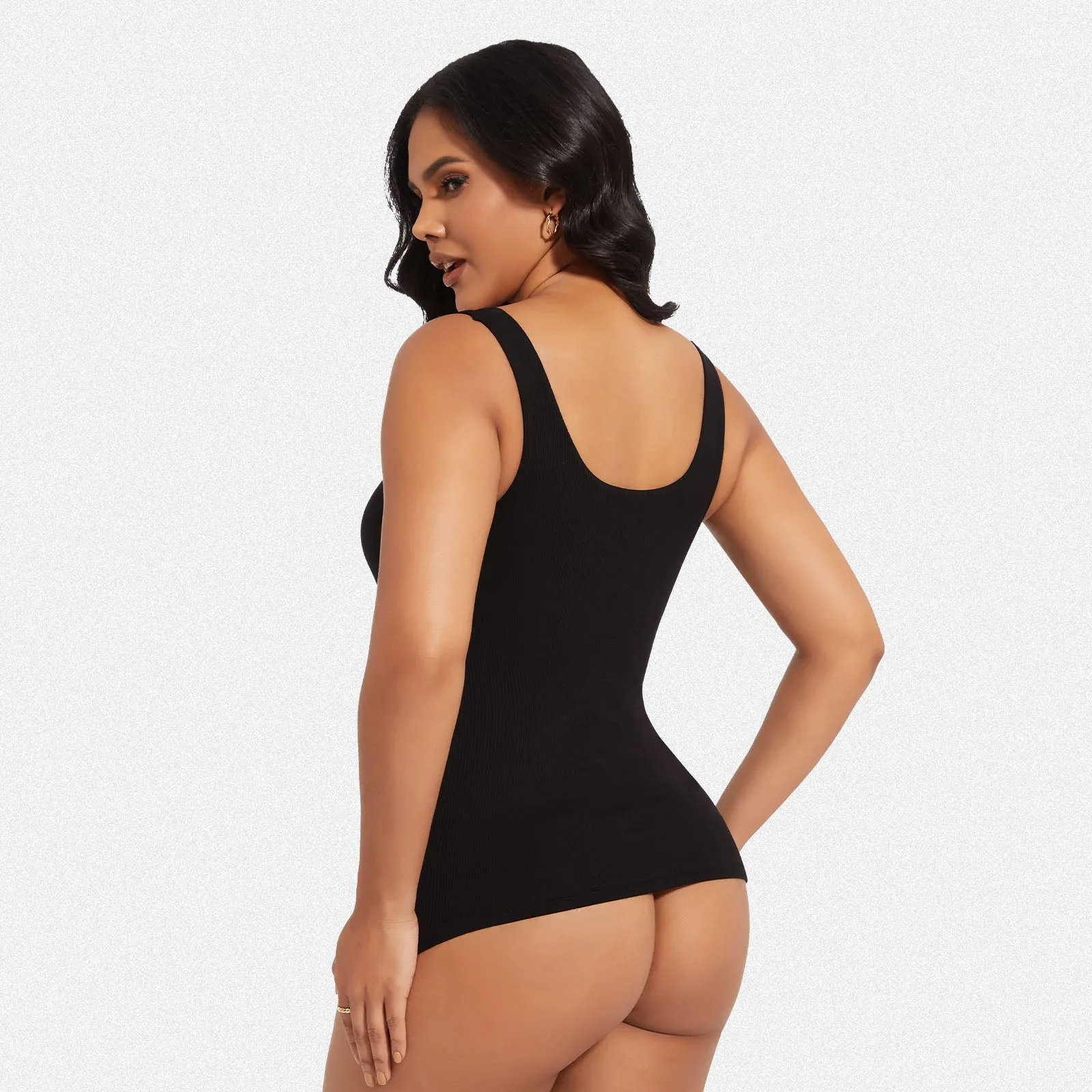 Shaperin Built-In Shapewear Bodysuit 3-In-1 Square Neck Top