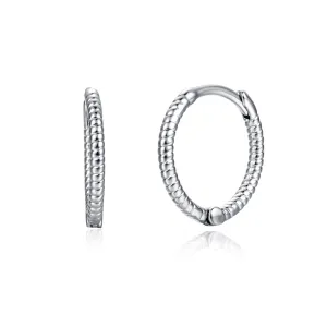 Silver-Plated Twine Huggie Earrings