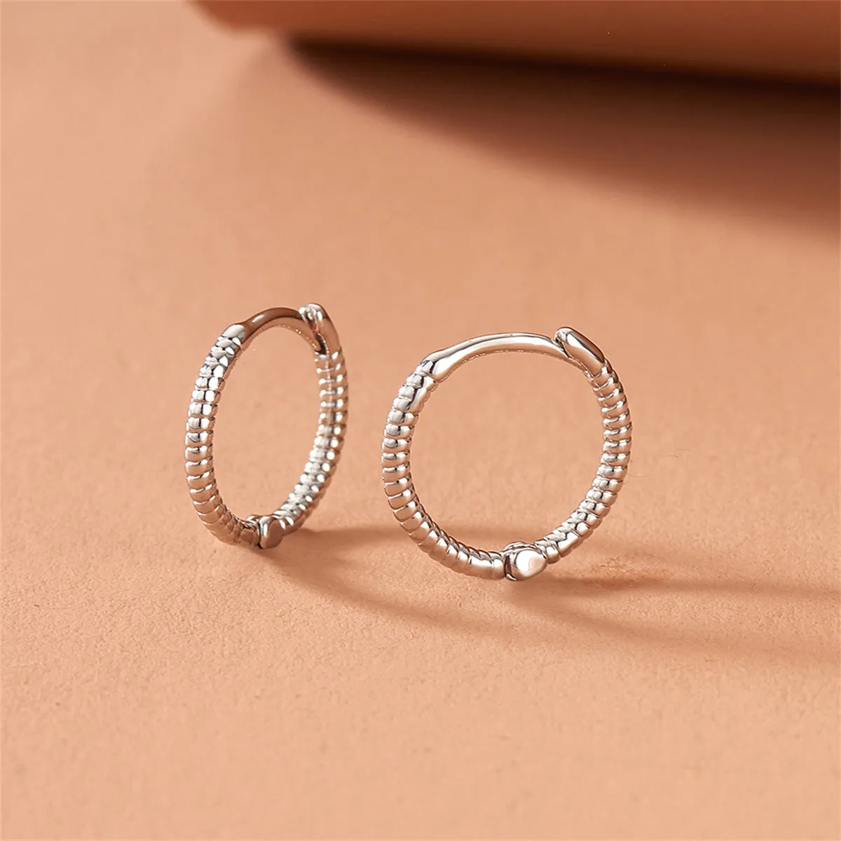Silver-Plated Twine Huggie Earrings