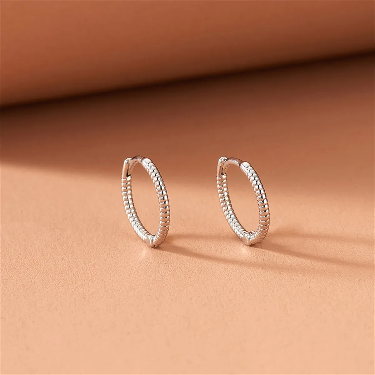 Silver-Plated Twine Huggie Earrings