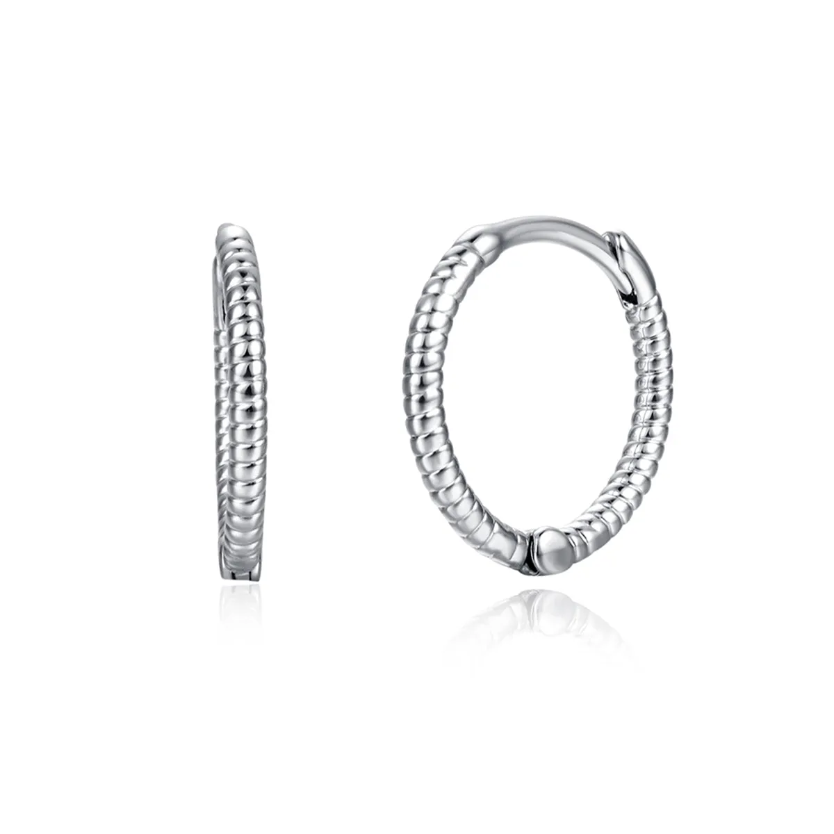 Silver-Plated Twine Huggie Earrings