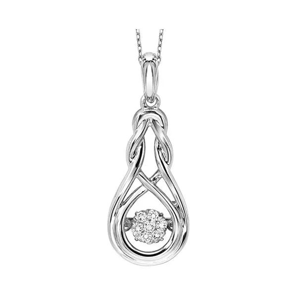 Silver (SLV 995) & Diamonds Stunning Neckwear Pendant - 1/10 ctw
