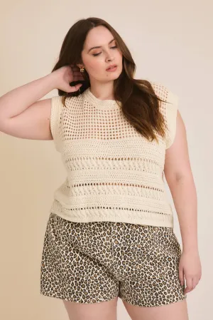 Sleeveless Open Knit Top