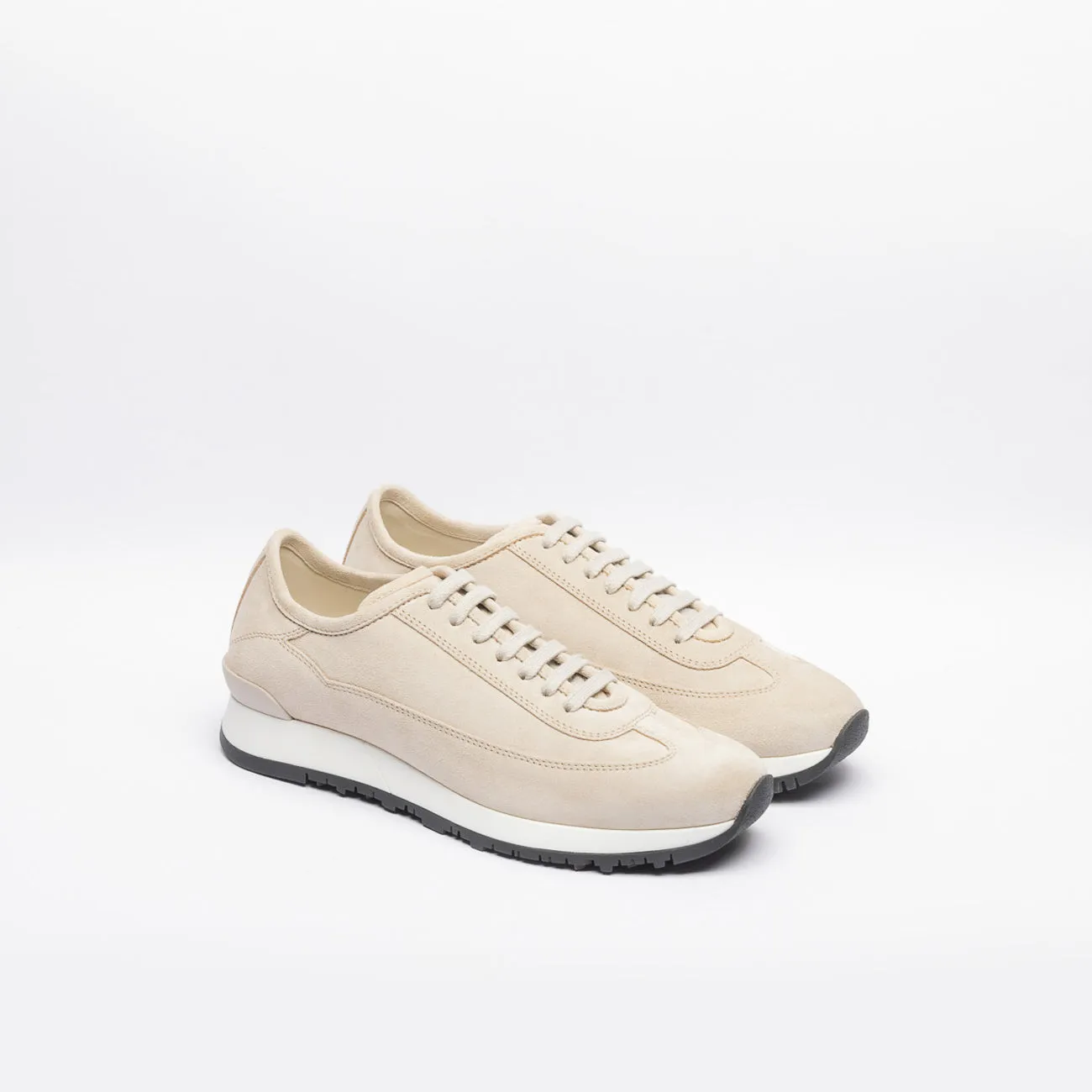 Sneaker fashion luxury John Lobb Foundry in camoscio beige