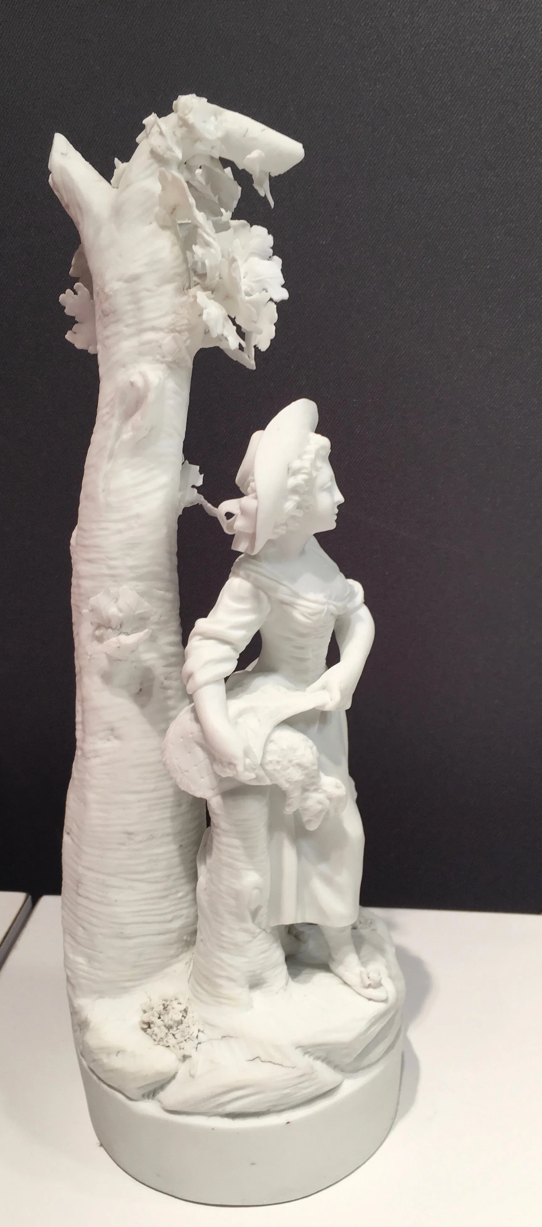 SOLD 18th Century Bisque Porcelain Figure of a Young Shepherdess