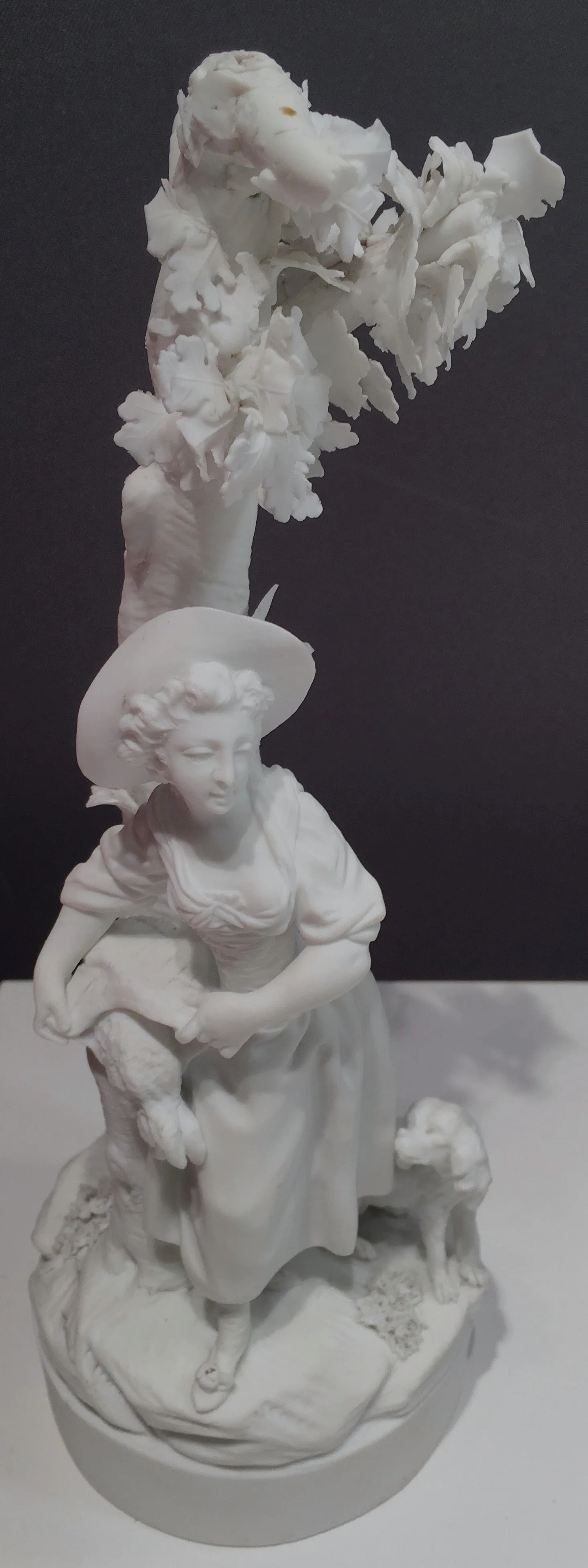 SOLD 18th Century Bisque Porcelain Figure of a Young Shepherdess