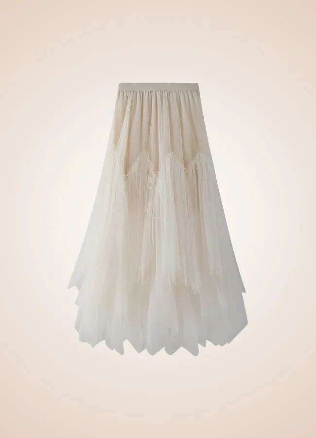 Steampunk Irregular Long Tulle Skirt