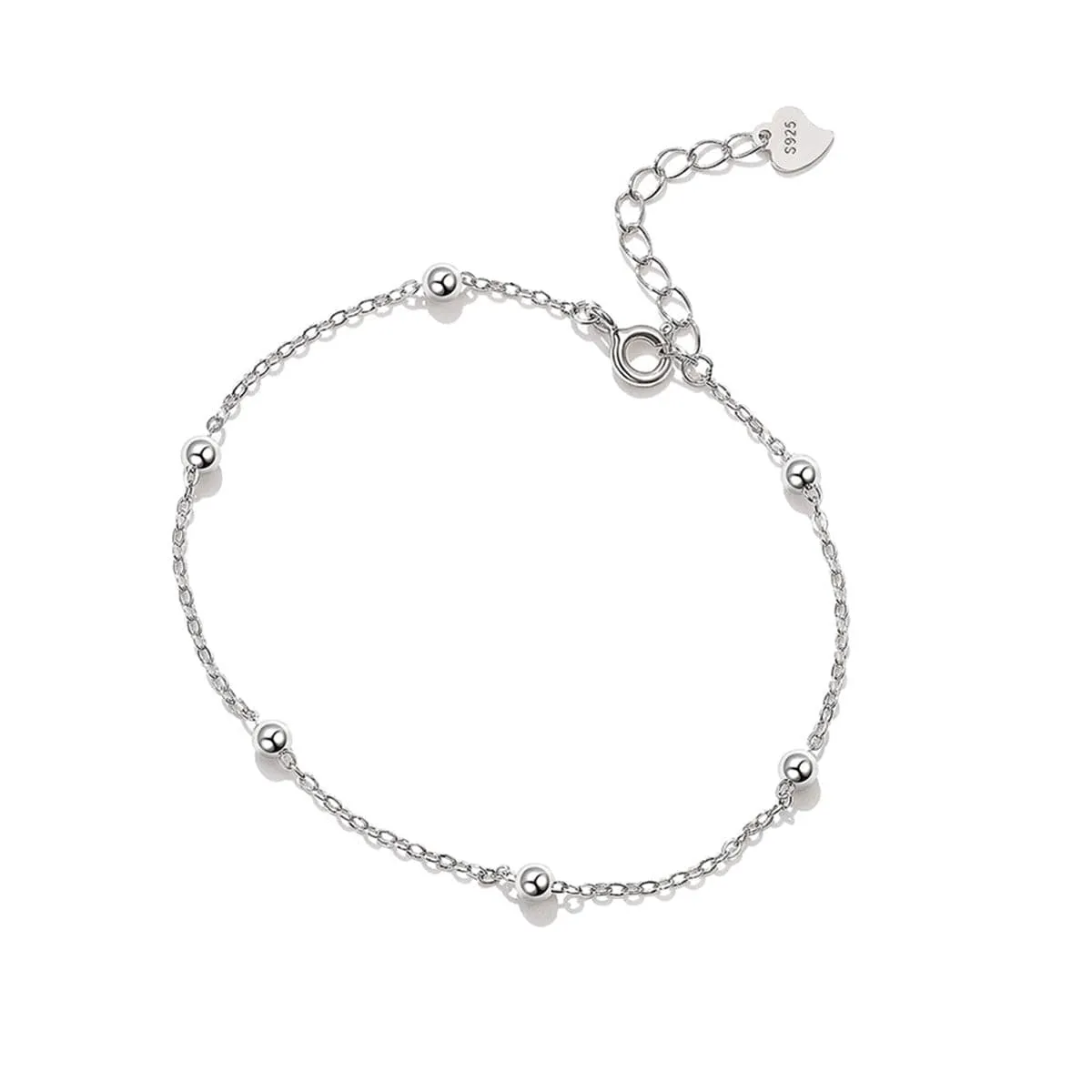 Sterling Silver Bead Station Bracelet