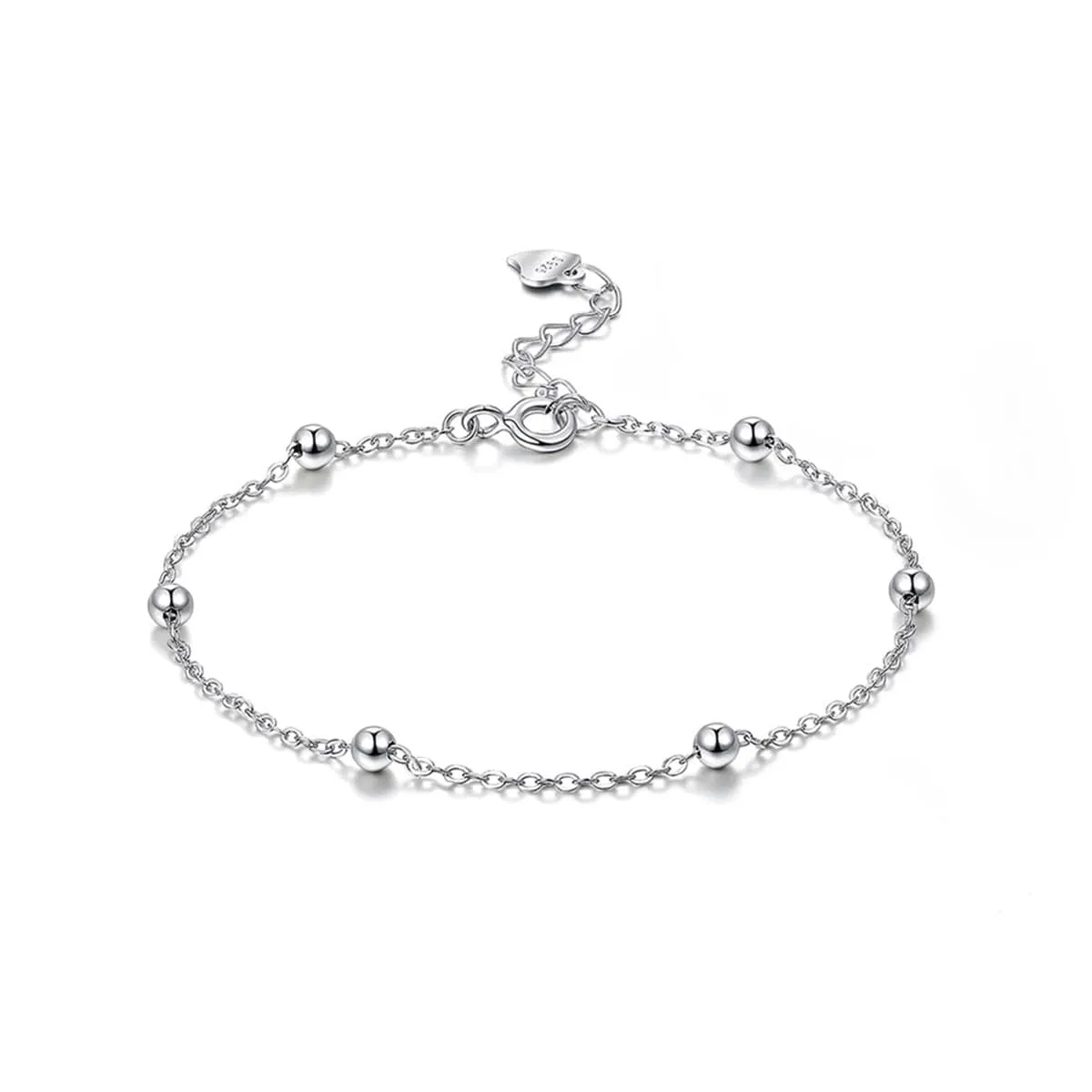 Sterling Silver Bead Station Bracelet