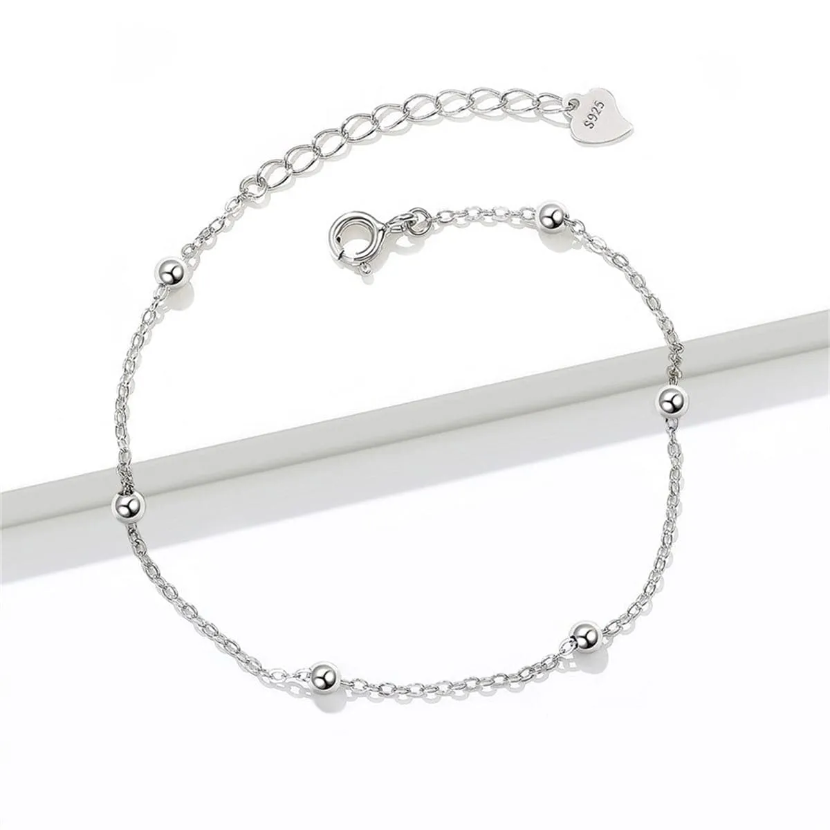 Sterling Silver Bead Station Bracelet