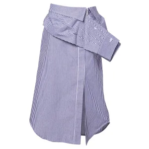 STRIPE SHIRT LAYERED MIDI SKIRT / WHITE(STRIPE)