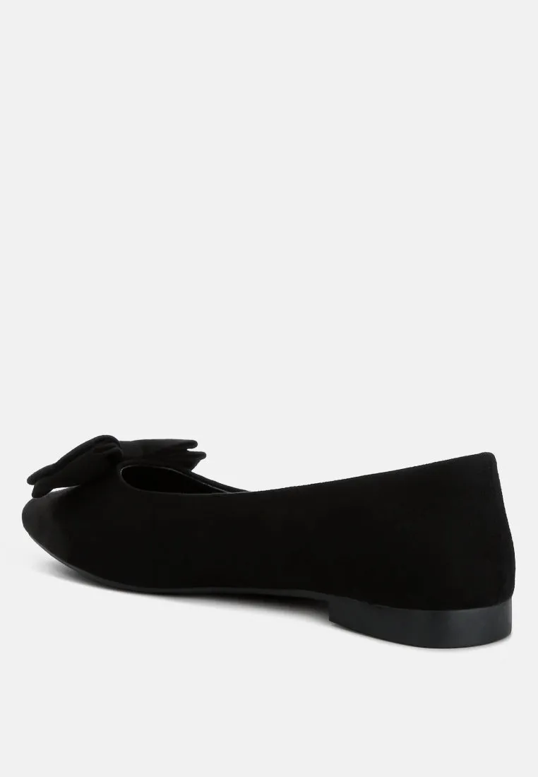Suede Bow Ballerinas By Ruw