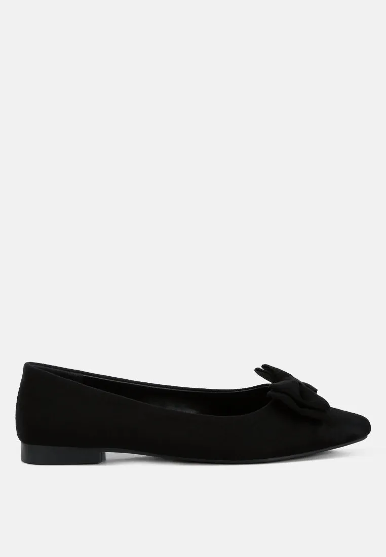 Suede Bow Ballerinas By Ruw