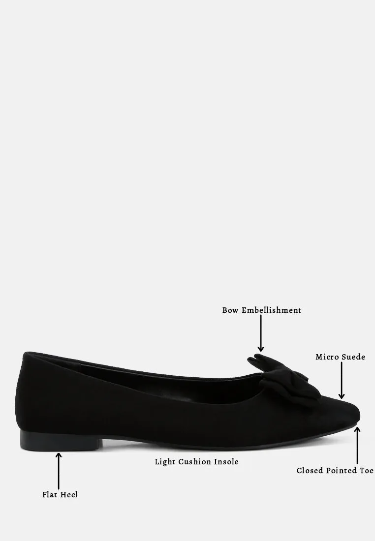 Suede Bow Ballerinas By Ruw