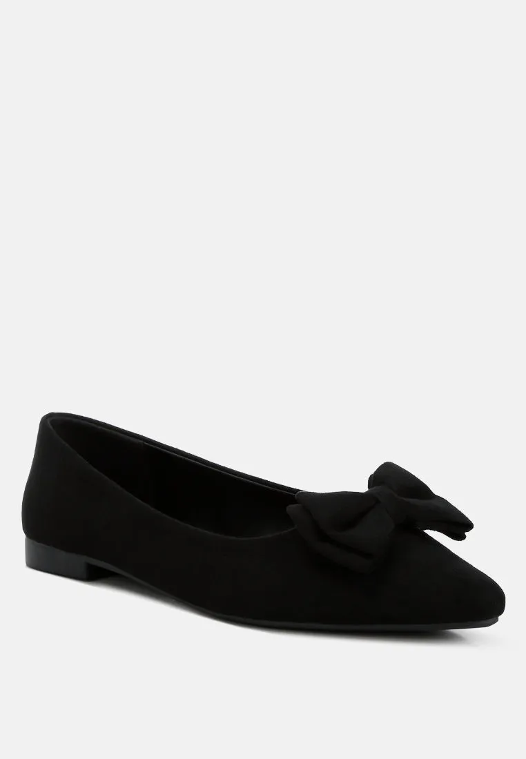 Suede Bow Ballerinas By Ruw
