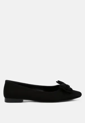 Suede Bow Ballerinas By Ruw
