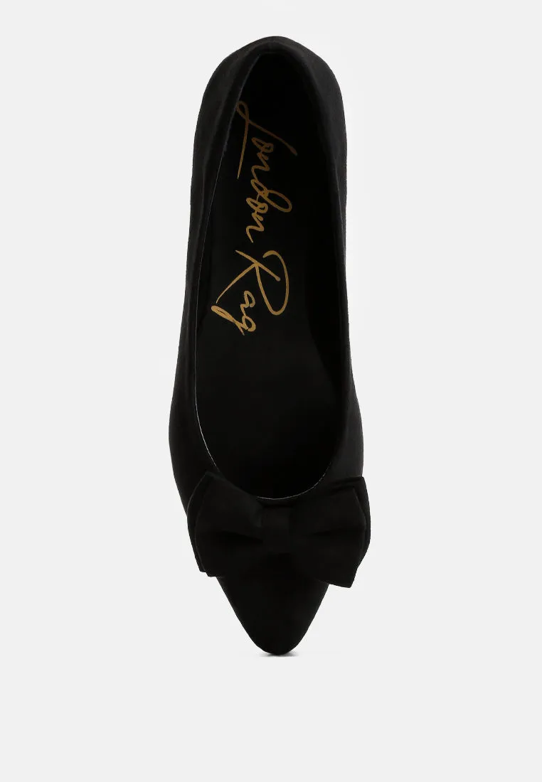 Suede Bow Ballerinas By Ruw