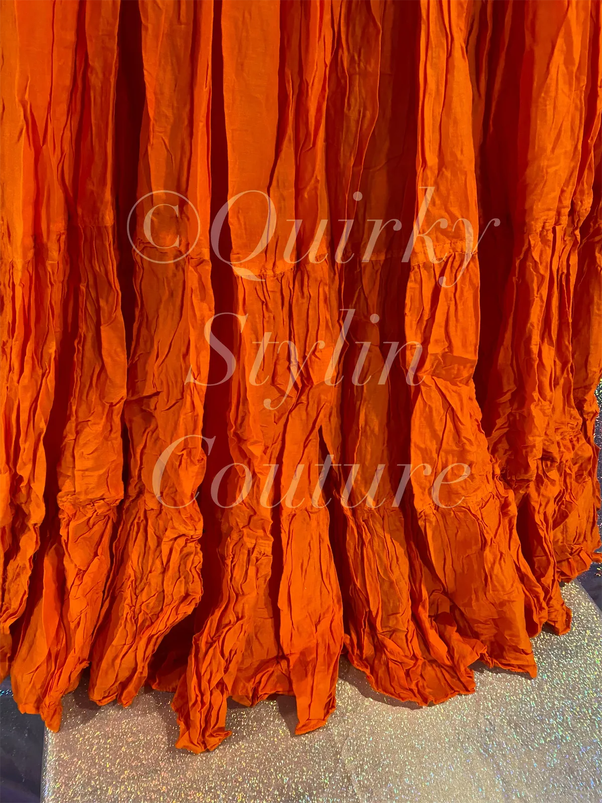 Sunset Orange Renaissance steampunk gothic cotton boho tribal Maxi Long Skirt -Size 10-22 - Plus size