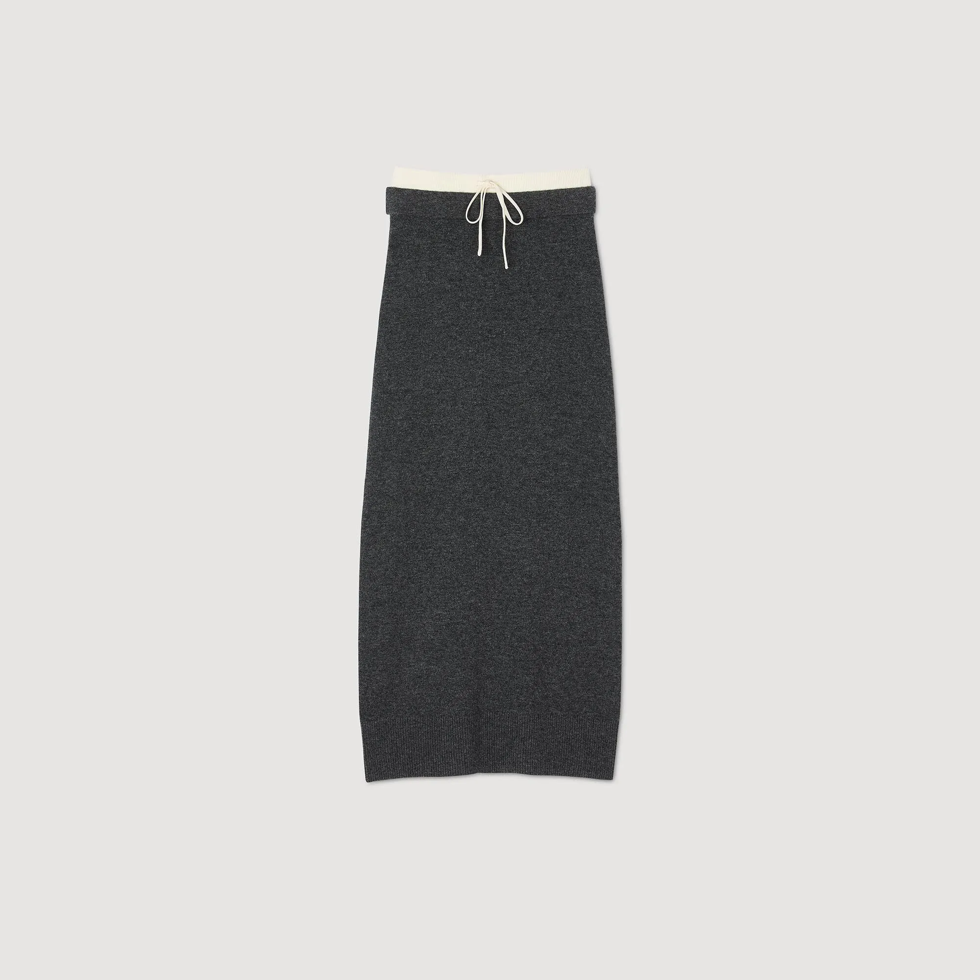 Susan Long Double Waistband Skirt Dark Grey
