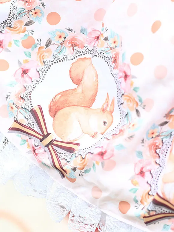 Sweet Lolita Skirt Bow Light Apricot Tea Party Daily Casual Lace Lolita Skirts