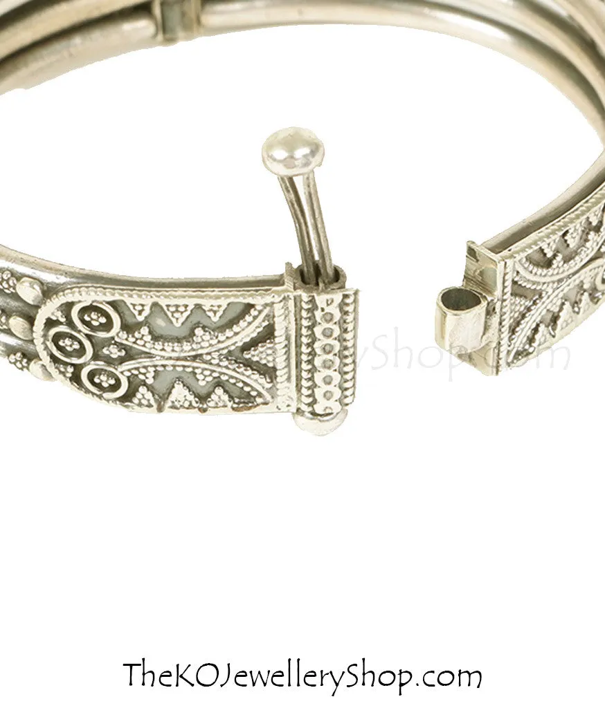 The Chirag Silver Bracelet (3 line/Size 2.6)