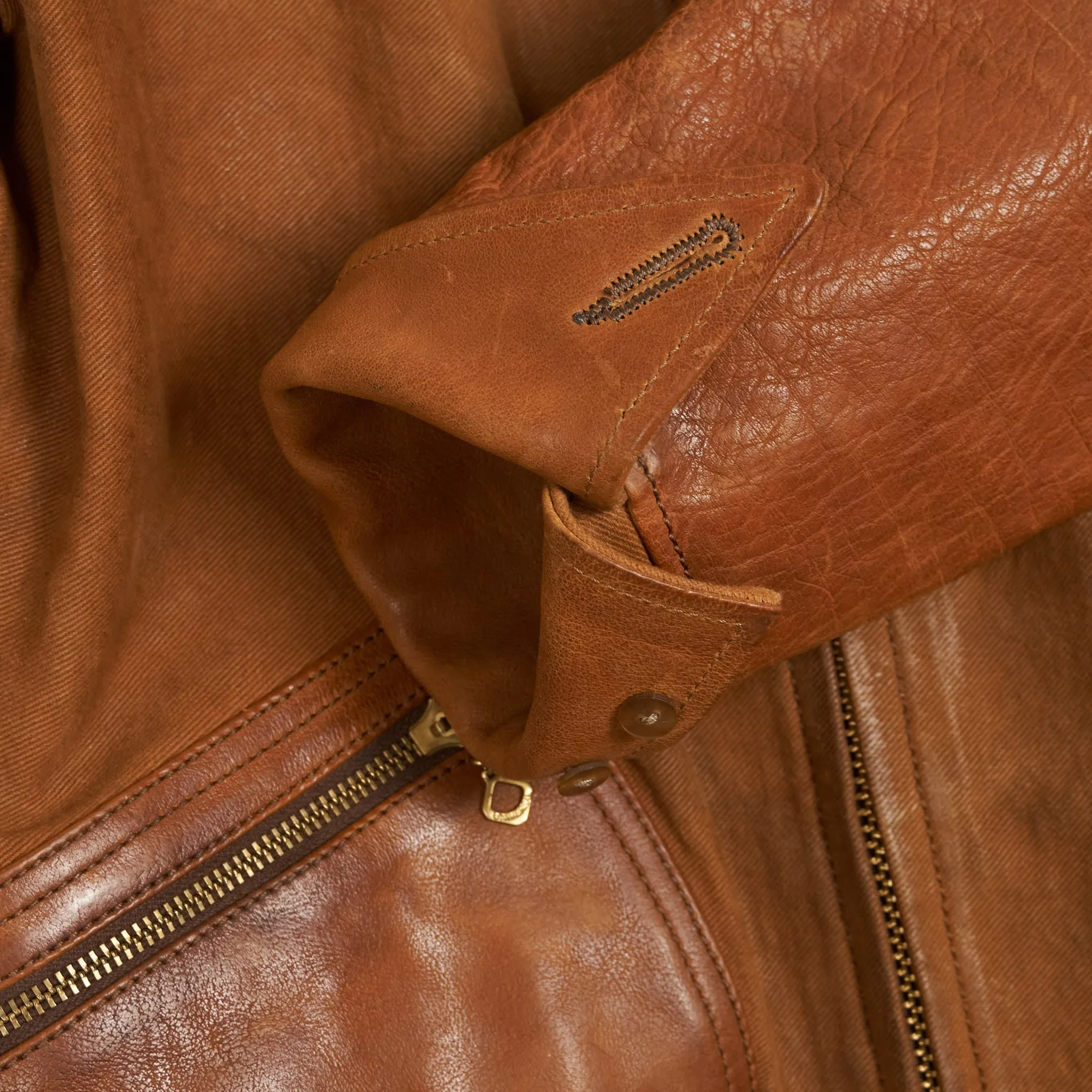 Thedi Leathers 2-Tone Canvas Buffalo Leather Jacket