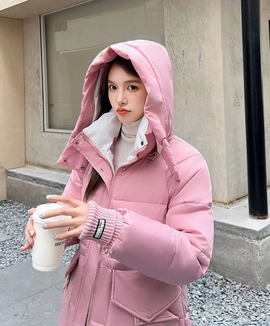 Thickened Windproof Quilted Puffer Jacket for Women