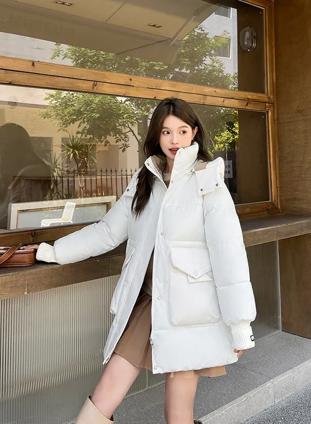Thickened Windproof Quilted Puffer Jacket for Women