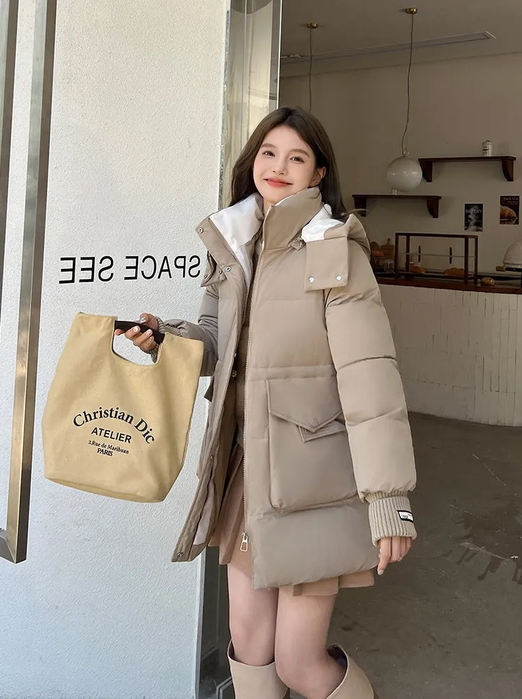 Thickened Windproof Quilted Puffer Jacket for Women