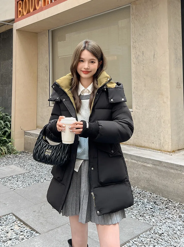 Thickened Windproof Quilted Puffer Jacket for Women