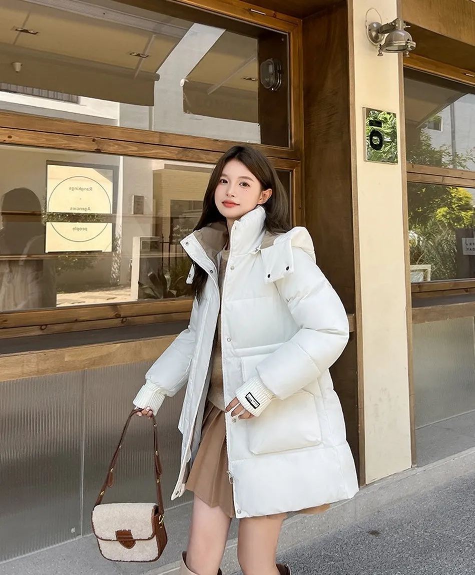 Thickened Windproof Quilted Puffer Jacket for Women