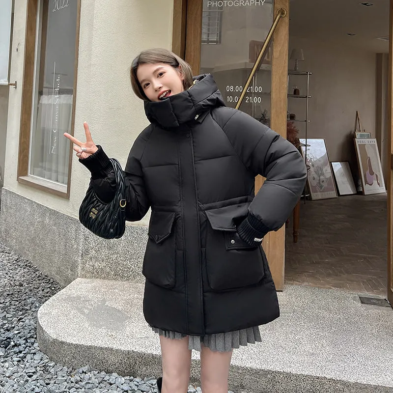 Thickened Windproof Quilted Puffer Jacket for Women