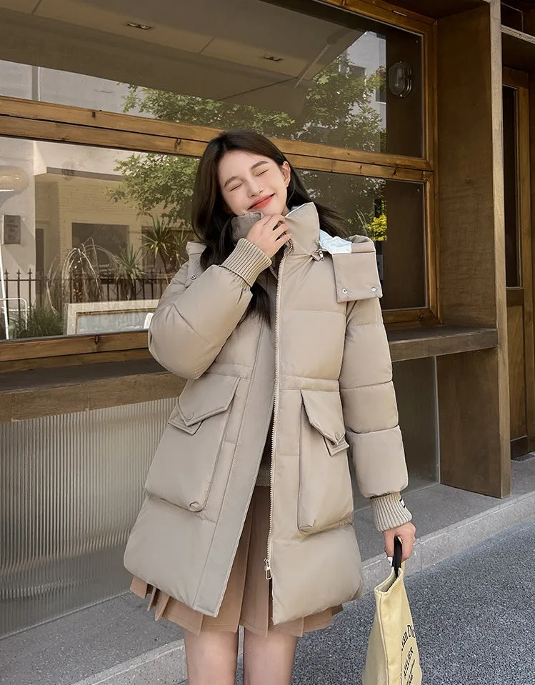 Thickened Windproof Quilted Puffer Jacket for Women