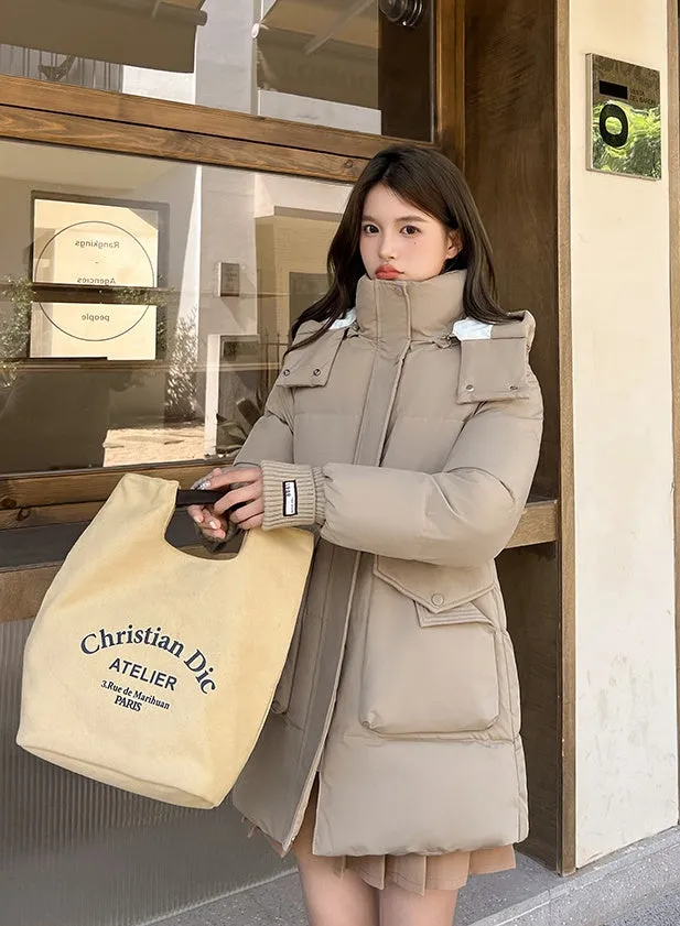 Thickened Windproof Quilted Puffer Jacket for Women