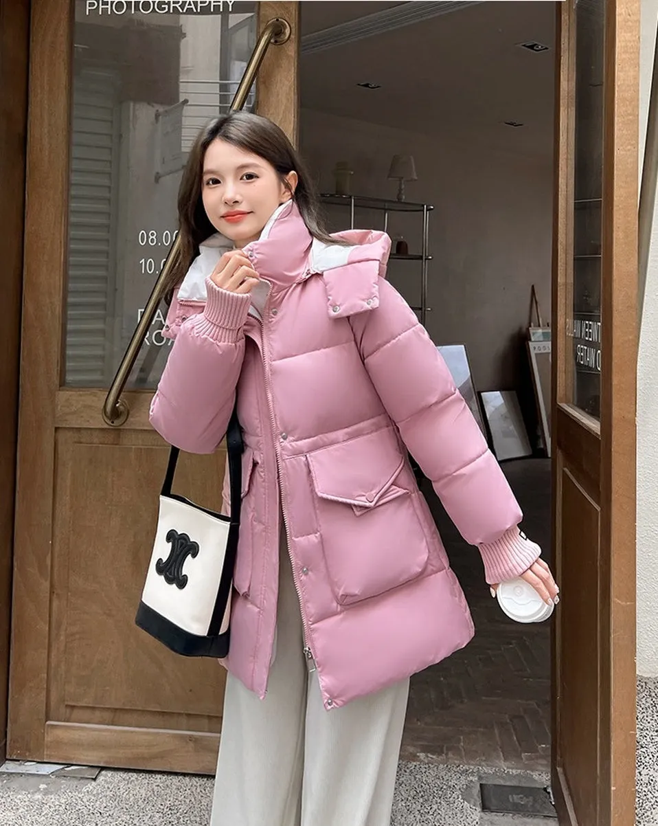 Thickened Windproof Quilted Puffer Jacket for Women