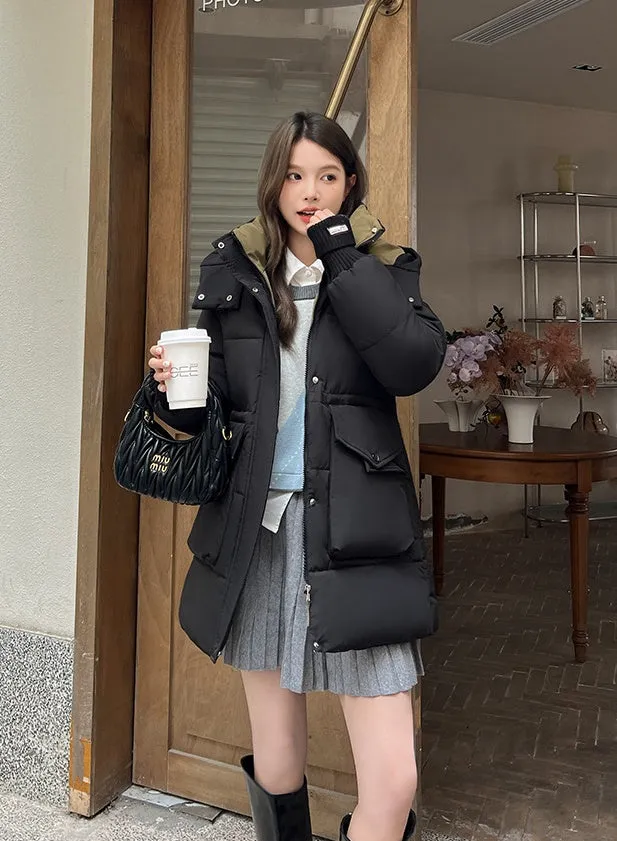 Thickened Windproof Quilted Puffer Jacket for Women