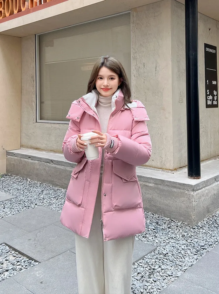 Thickened Windproof Quilted Puffer Jacket for Women