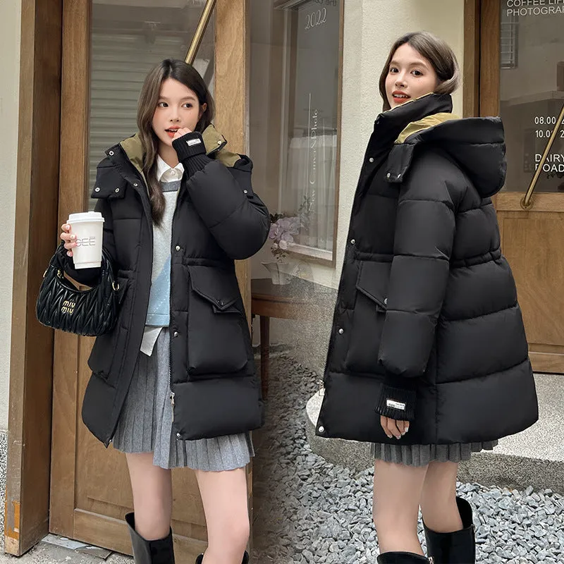 Thickened Windproof Quilted Puffer Jacket for Women